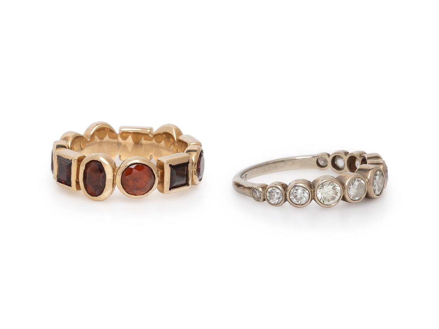 TWO GEMSTONE RINGS