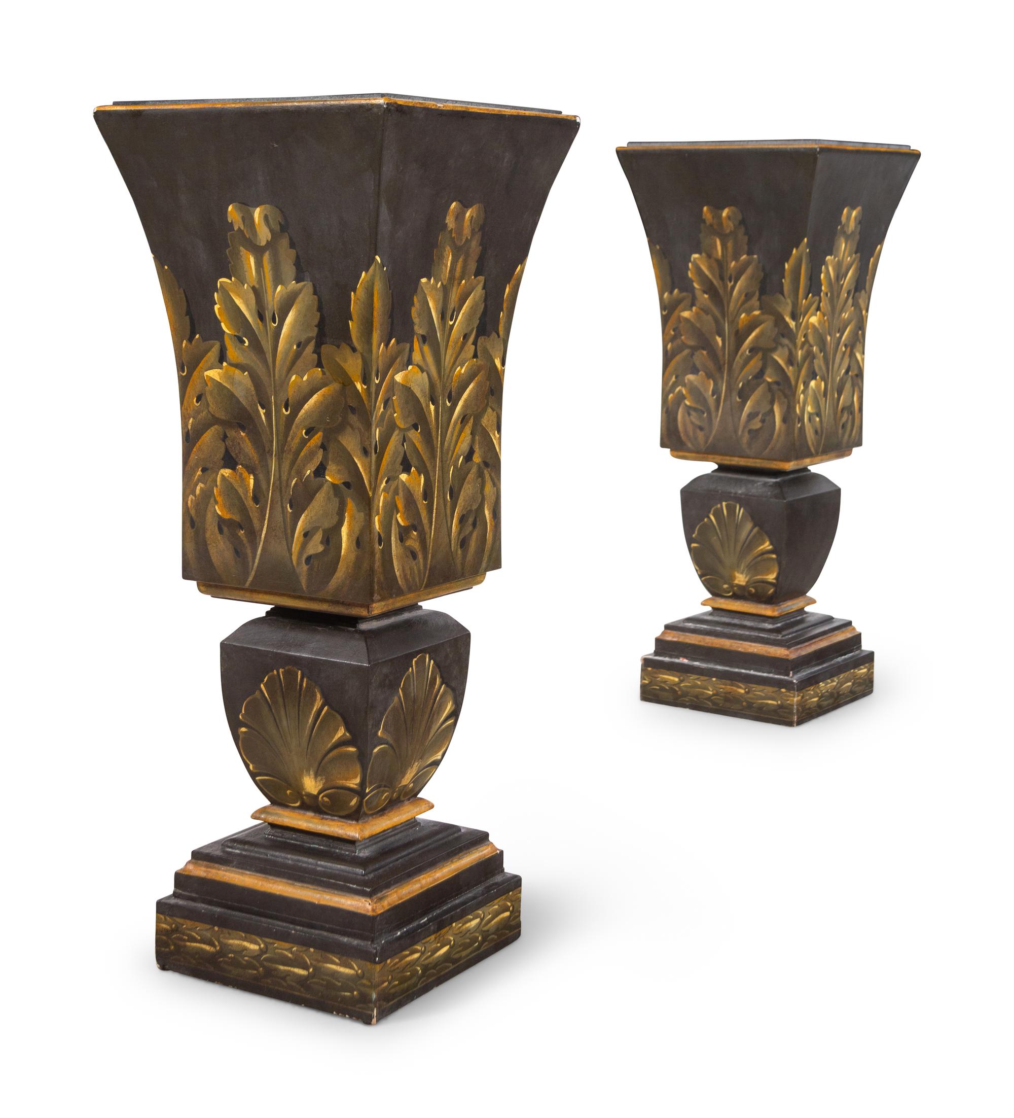 A Pair of Italian Painted Pedestals