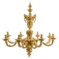 A Neoclassical Gilt Bronze Eight-Light Chandelier Diameter 34 inches. — LATE 19TH CENTURY