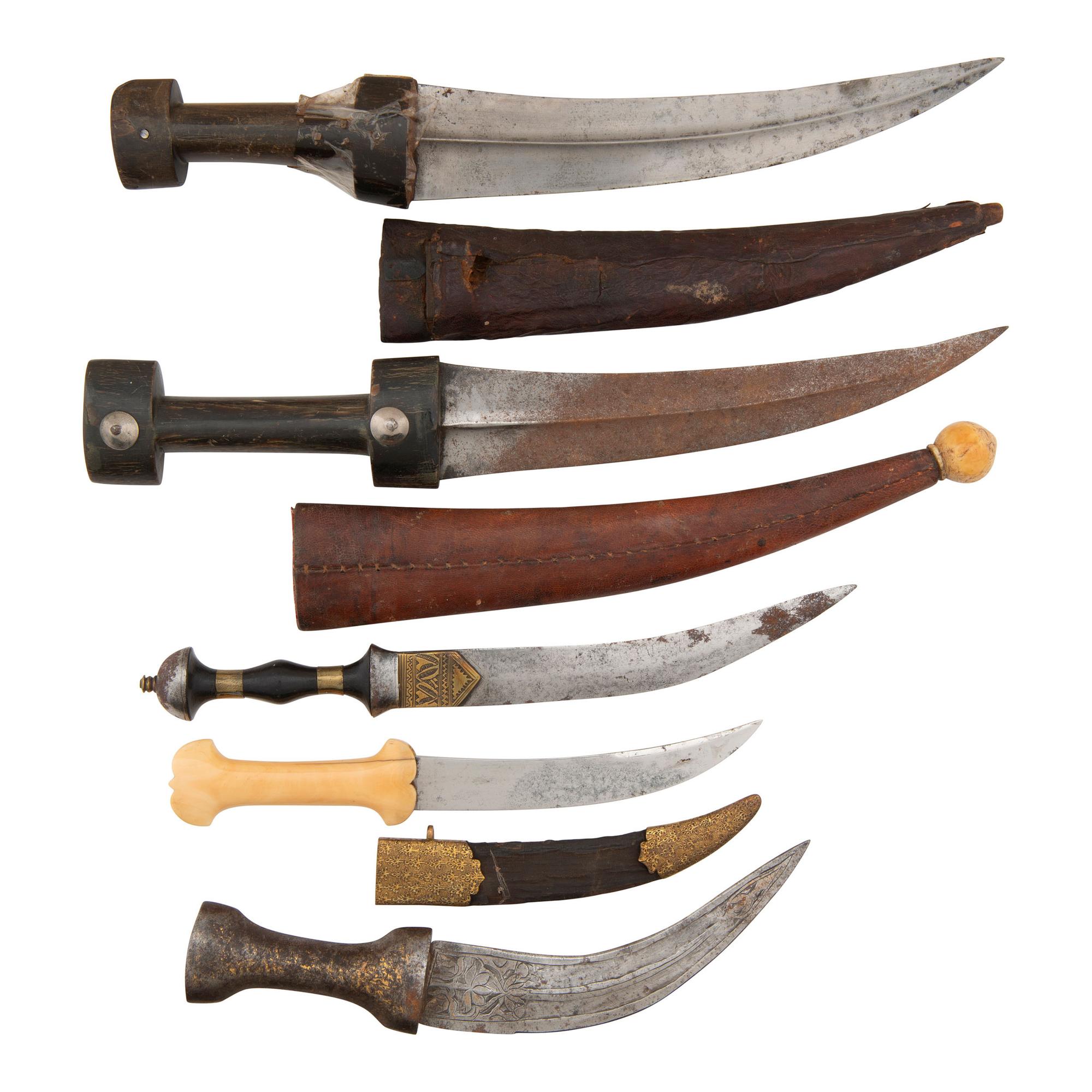 Lot of 5 Indo-Persian Jambiya Daggers