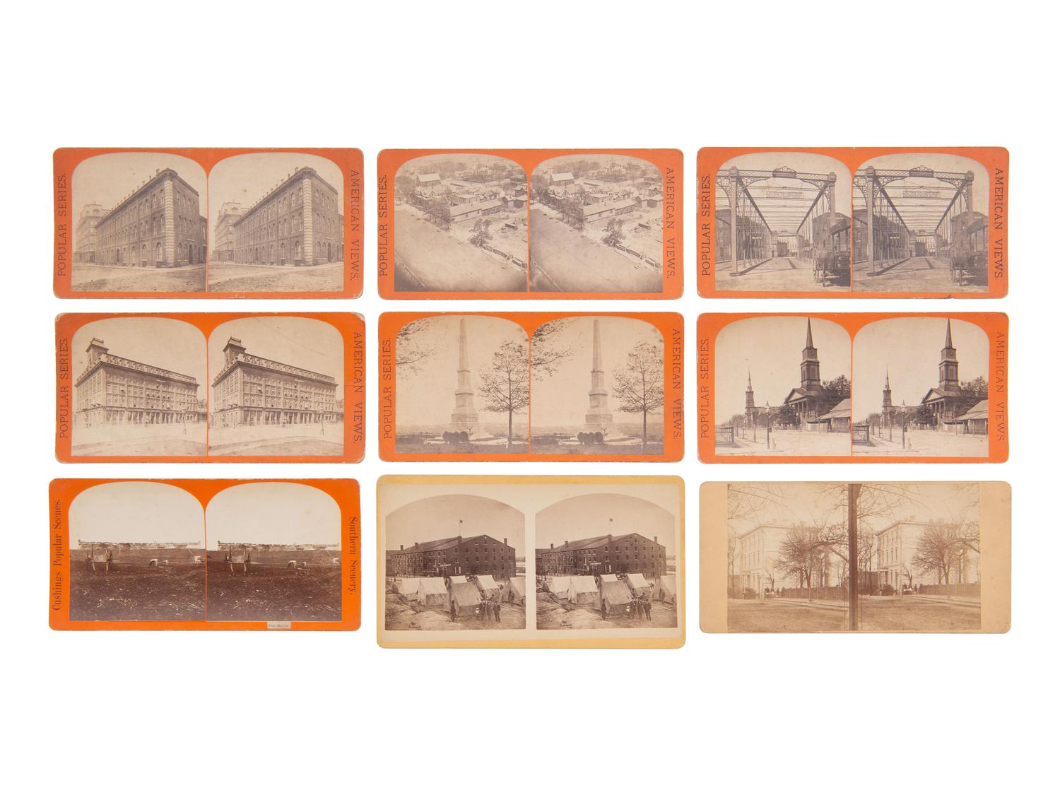 [CIVIL WAR]. A group of 35 stereoviews featuring sites and scenes around Richmond, VA and Atlanta, GA.