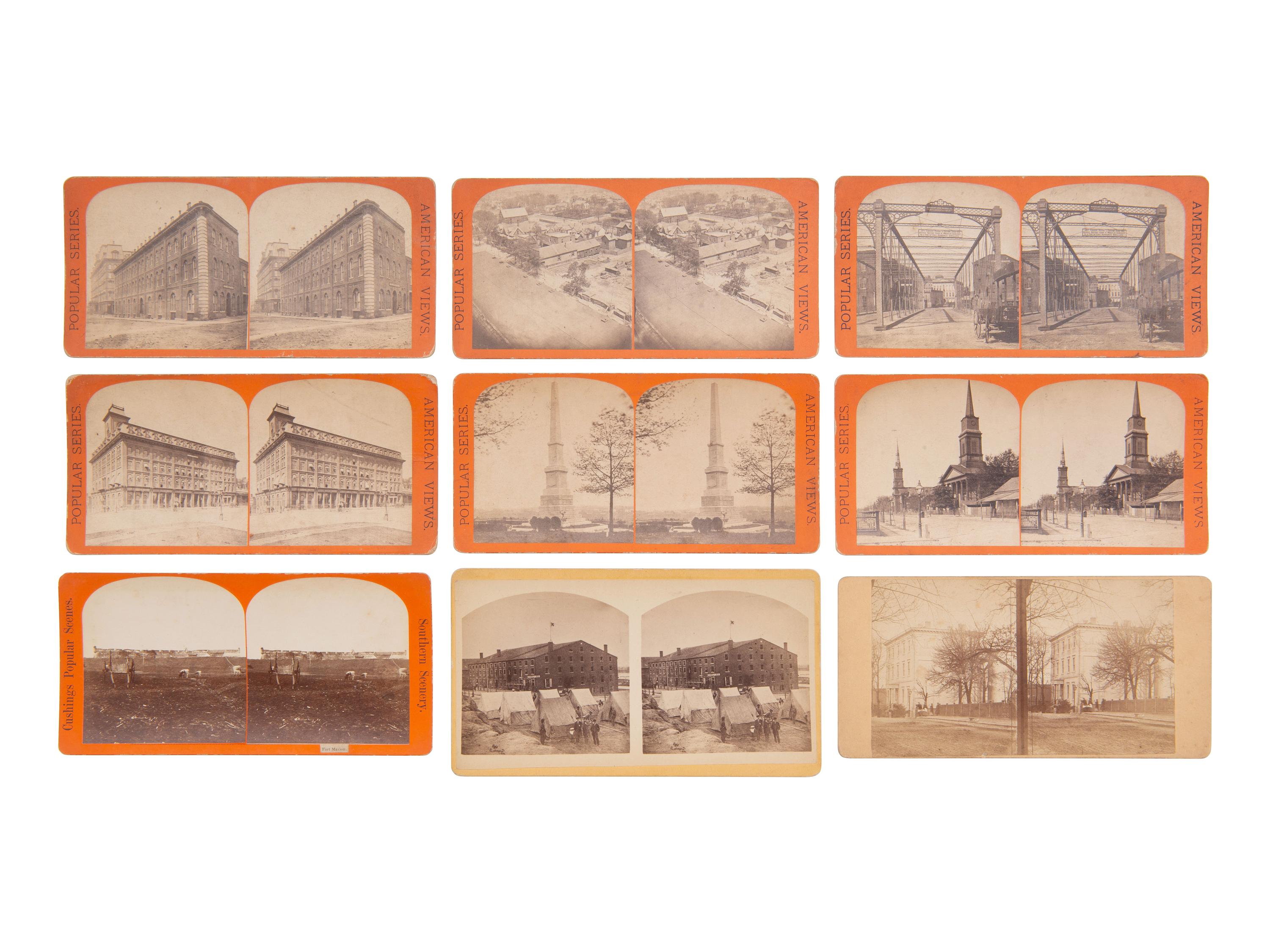 [CIVIL WAR]. A group of 35 stereoviews featuring sites and scenes around Richmond, VA and Atlanta, GA.