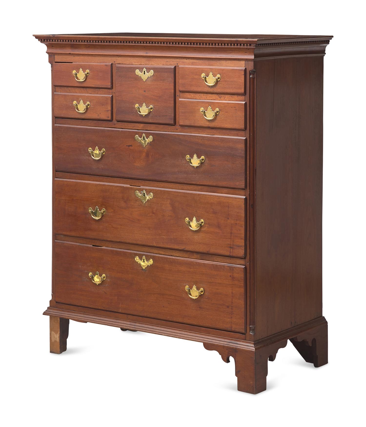 A Chippendale Walnut Chest of Drawers, Southeastern Pennsylvania