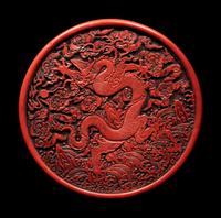 Four Chinese Carved Red Lacquer Articles