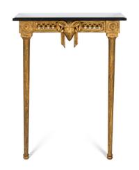 A Neoclassical Style Marble-Top Giltwood Console Table