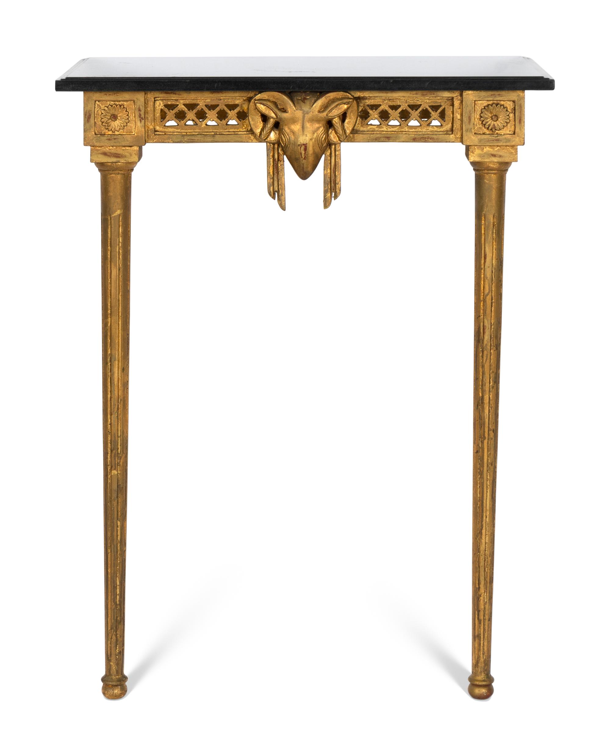 A Neoclassical Style Marble-Top Giltwood Console Table