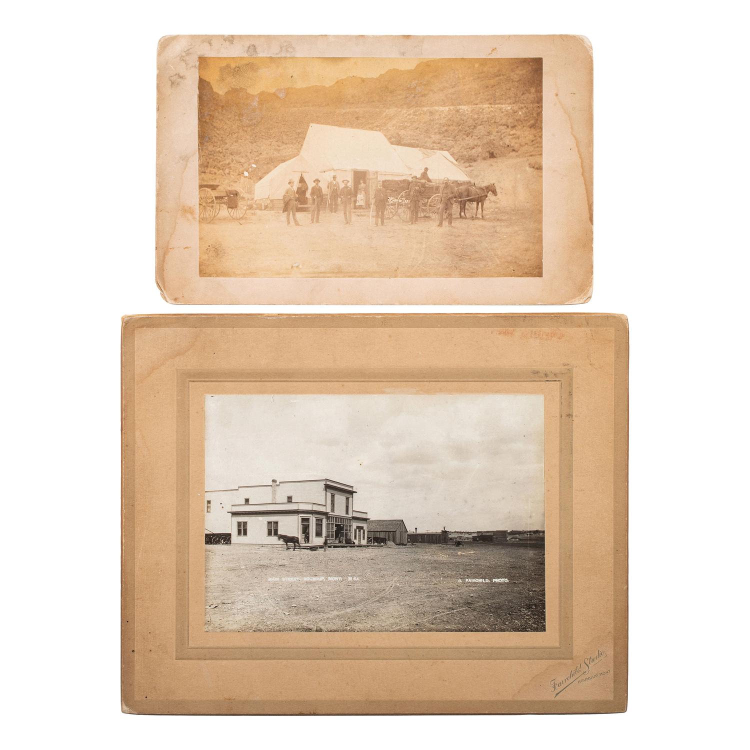 [WESTERN AMERICANA]. A group of stereoviews, albumens, and silver gelatin photographs taken in North Dakota, South Dakota, Montana, Wyoming, and Utah, with Mormon interest, comprising: