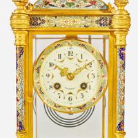 A French cloisonné enamel, gilt bronze, and onyx mantel clock Couaillet Frères, France, retailed by Bailey Banks & Biddle, Philadelphia, PA, circa 1900