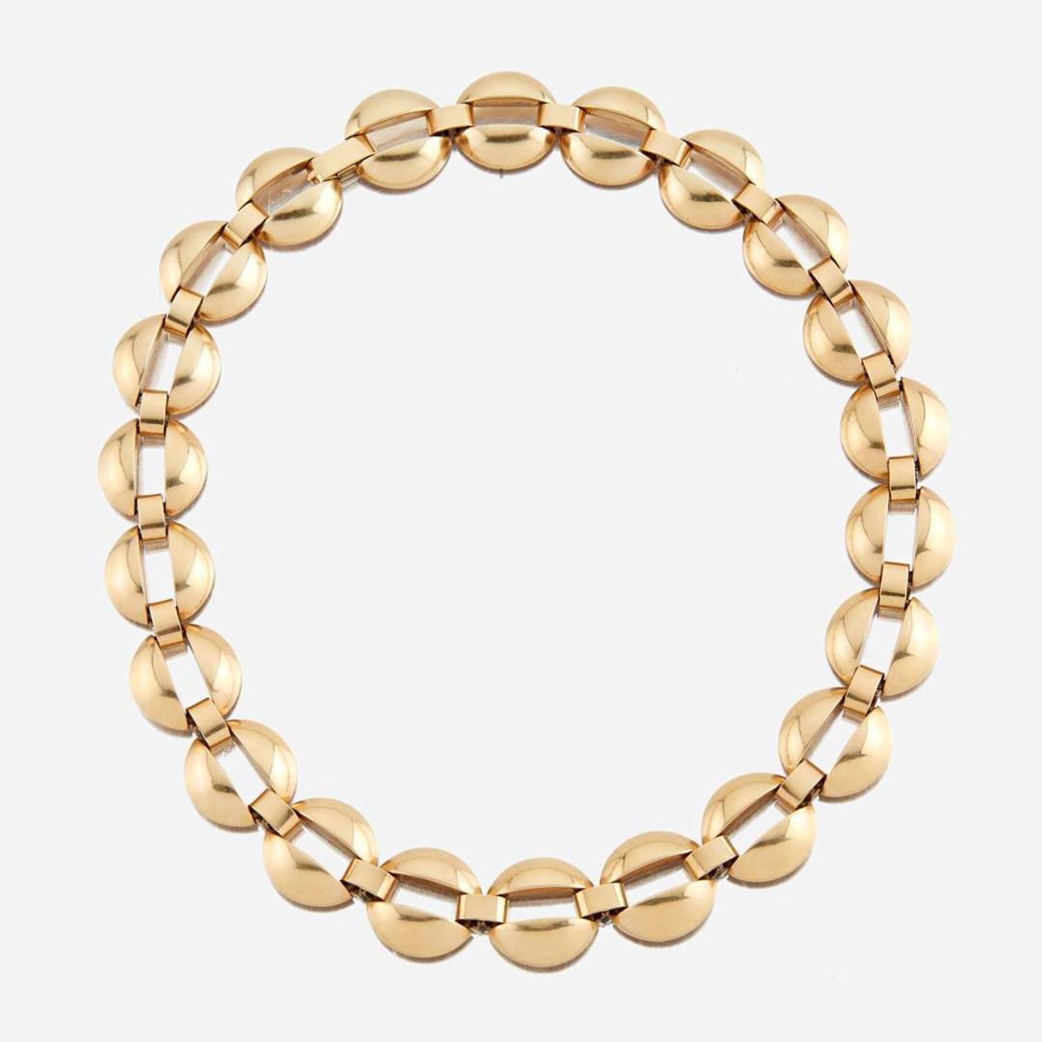 A gold necklace