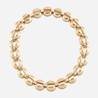 A gold necklace