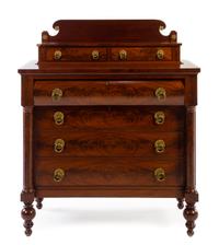 An American Classical Mahogany Chest of Drawers Height 53 x width 44 x depth 22 inches. — MID-19TH CENTURY