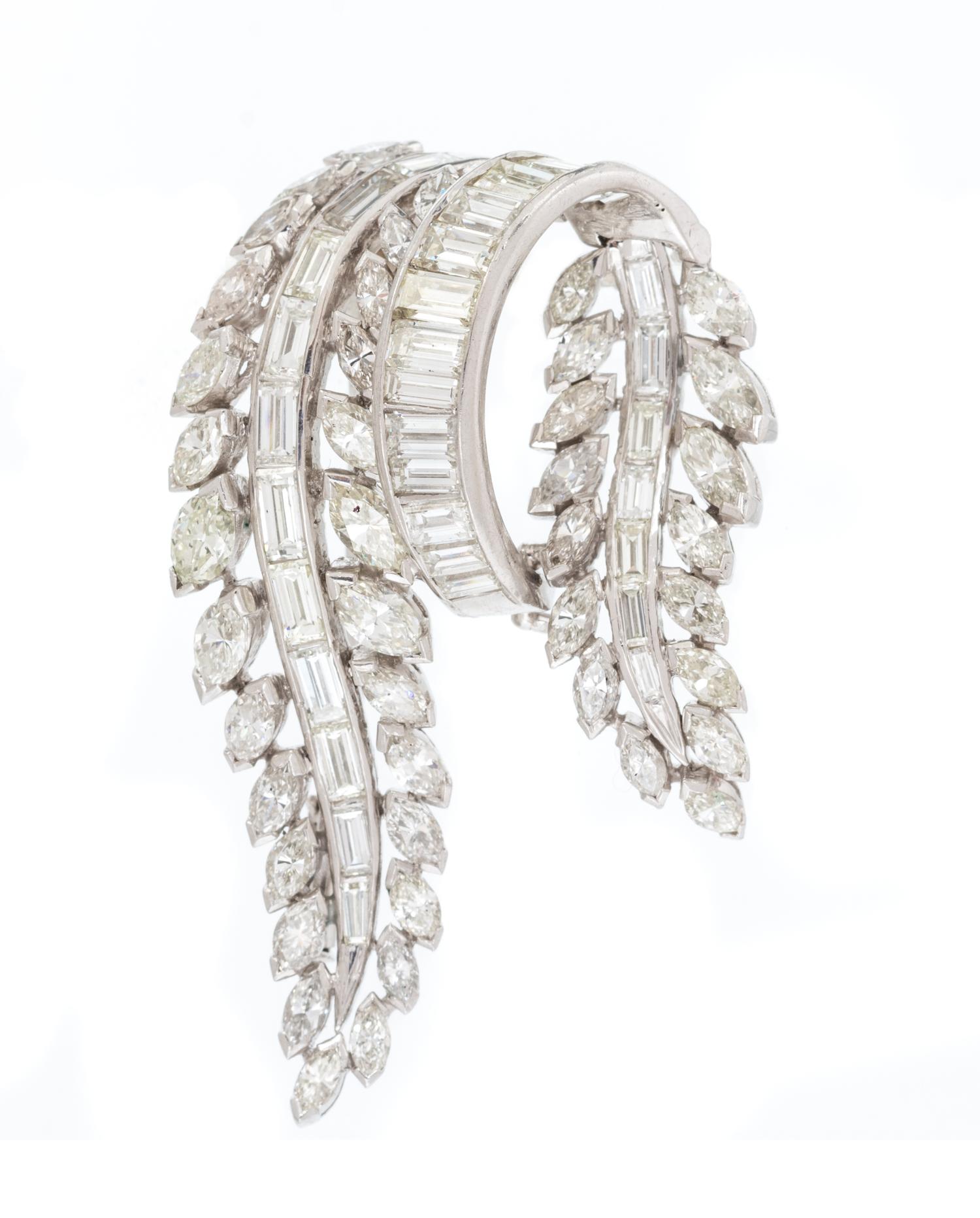 A Platinum and Diamond Brooch, 12.80 dwts.