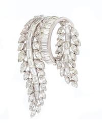 A Platinum and Diamond Brooch, 12.80 dwts.