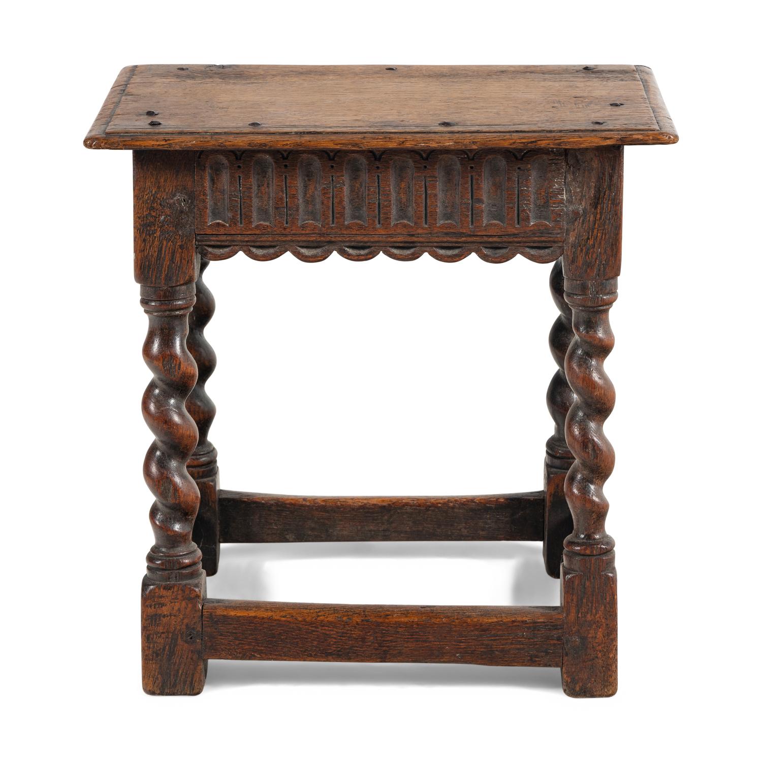 An English Oak Joined Stool