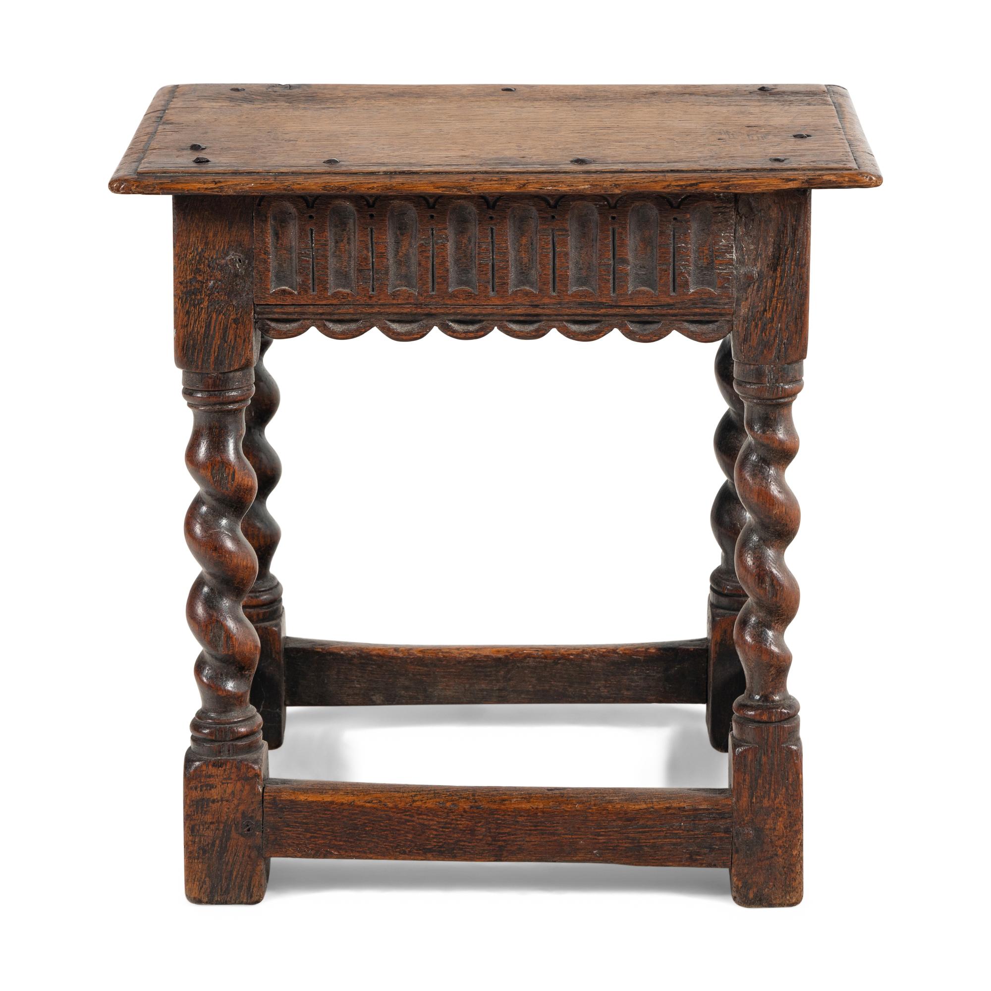 An English Oak Joined Stool