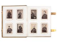 [CIVIL WAR]. BRADY, Mathew, photographer. Exceptional album containing 120 CDVs of Union generals and officers, incl. Joshua Chamberlain and George A. Custer. New York, NY: E. & H.T. Anthony, 1860s.