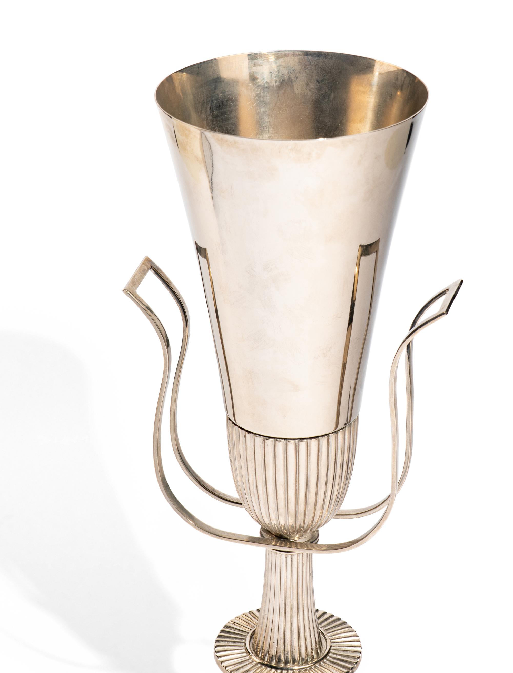 Urn-Shaped Table Lamp for Lightolier's Heritage Silver, c. 1940