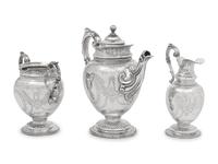 A Victorian Silver Three-Piece Tea Set