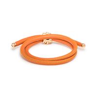 DE GRISOGONO, ORANGE LEATHER AND DIAMOND 'ALLEGRA' BRACELET