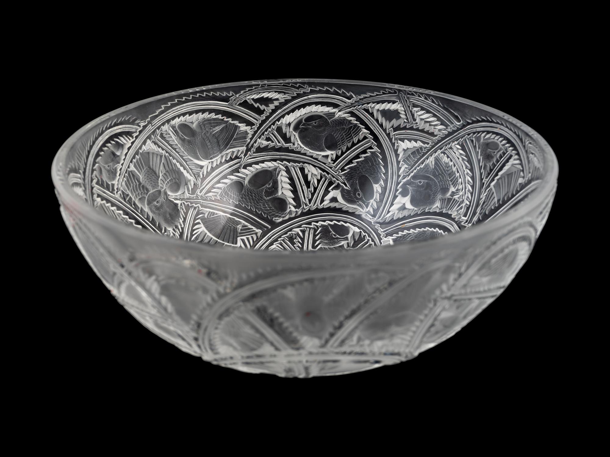 A Lalique Molded and Frosted Glass Pinsons Bowl — 20TH CENTURY