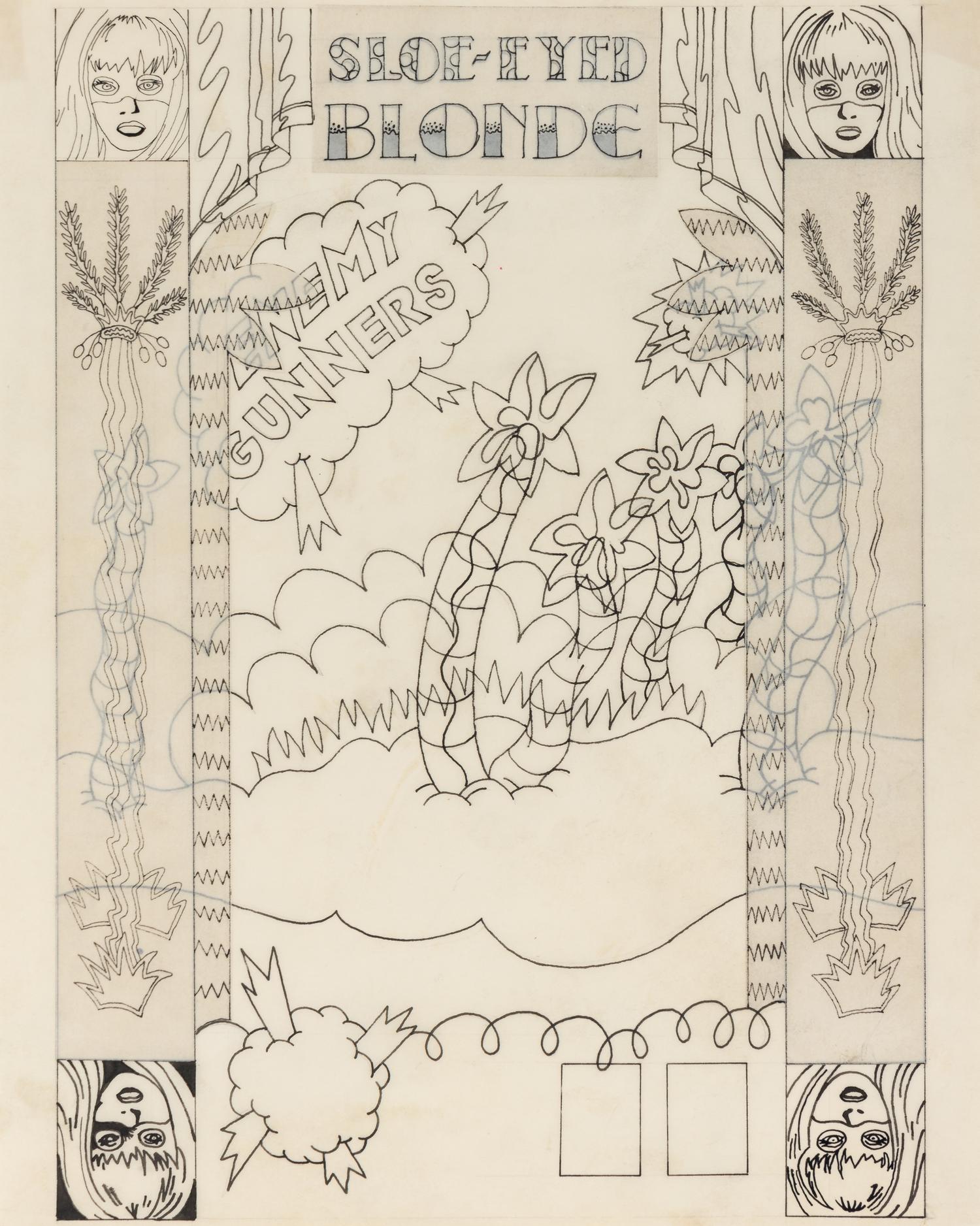 Sketch for Enemy Gunners (Sloe-Eyed Blonde) , c. 1969