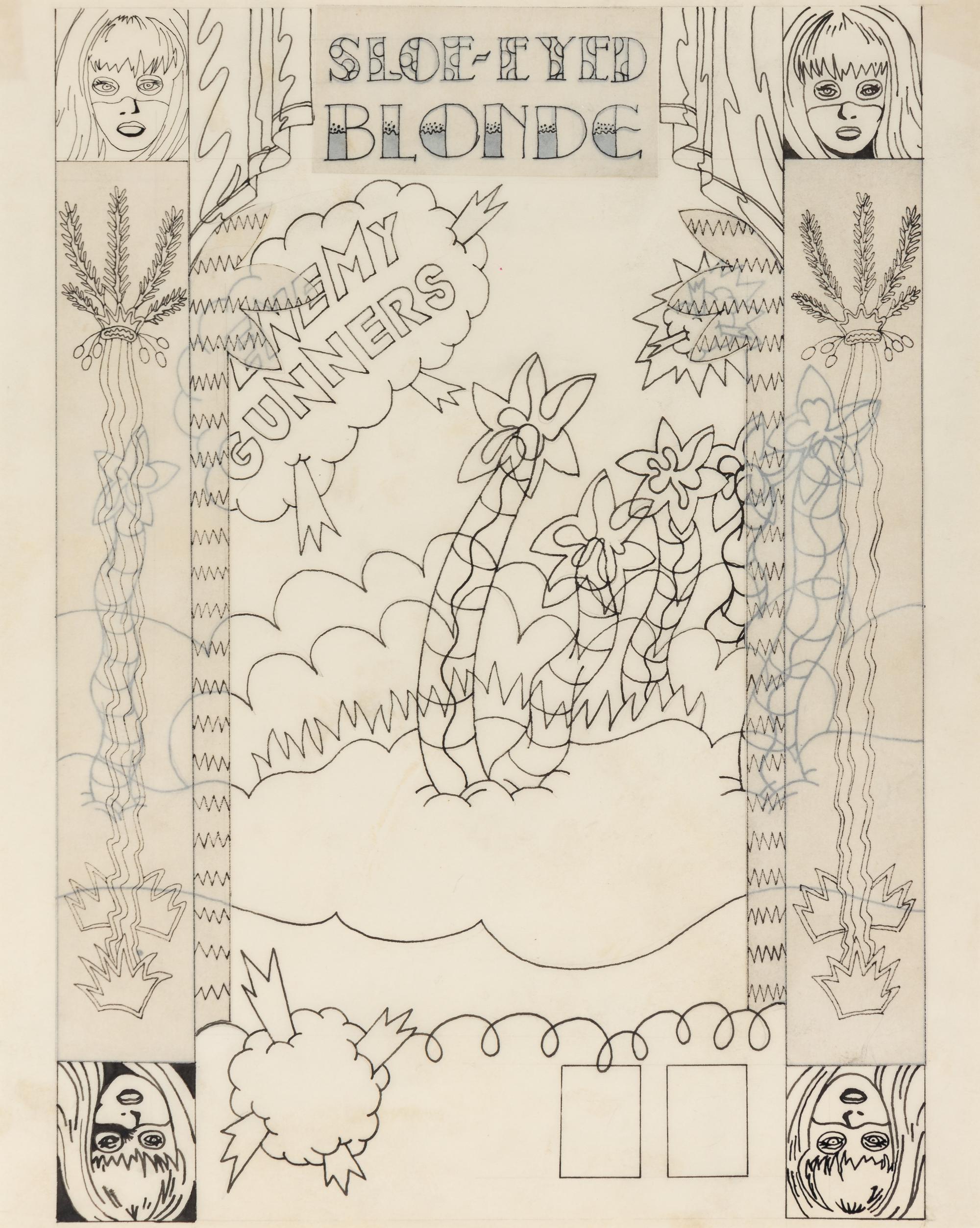 Sketch for Enemy Gunners (Sloe-Eyed Blonde) , c. 1969
