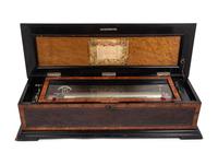 A Large Swiss Marquetry Cylinder Music Box