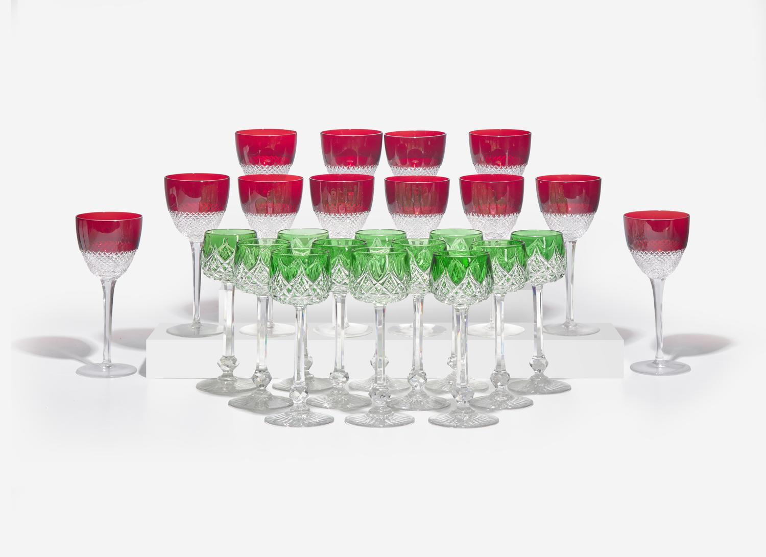 A Group of Baccarat and Modern Faberg é Stemware