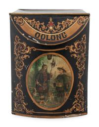 An English Chinoiserie Decorated Tole Tea Canister