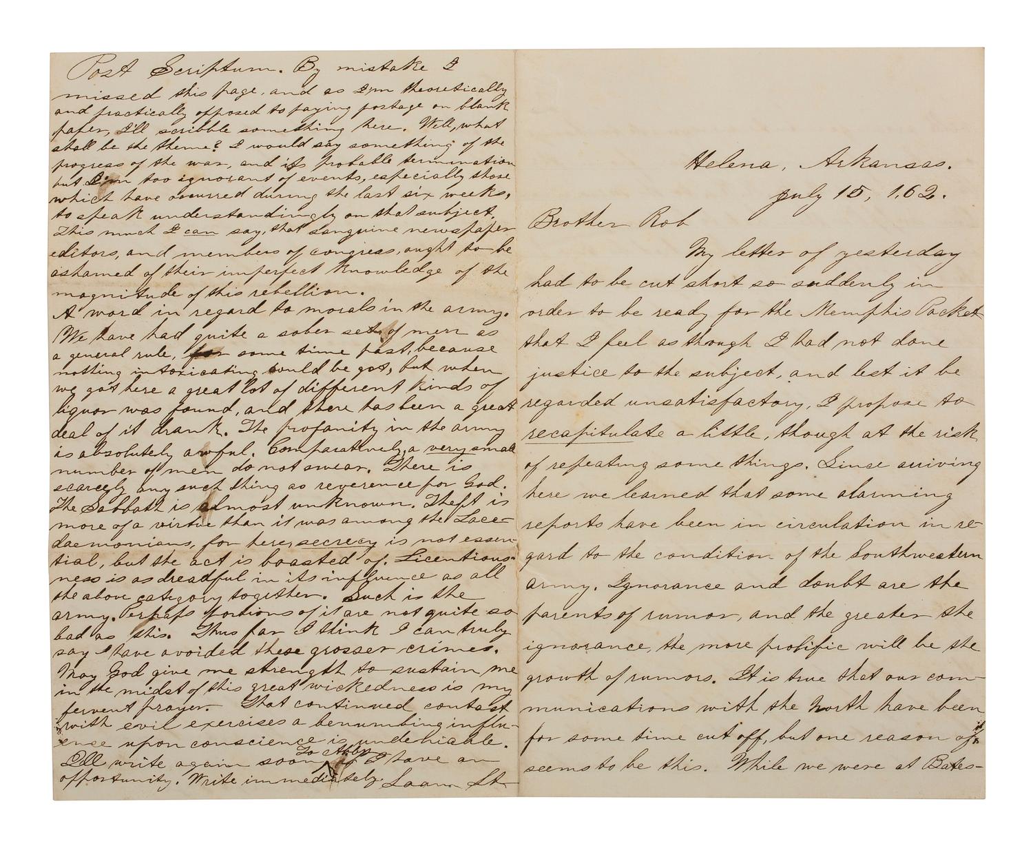 [CIVIL WAR]. Corporal Samuel McKinney Stafford (1837-1922), 16th Ohio Battery, archive including war-date diary and letters.