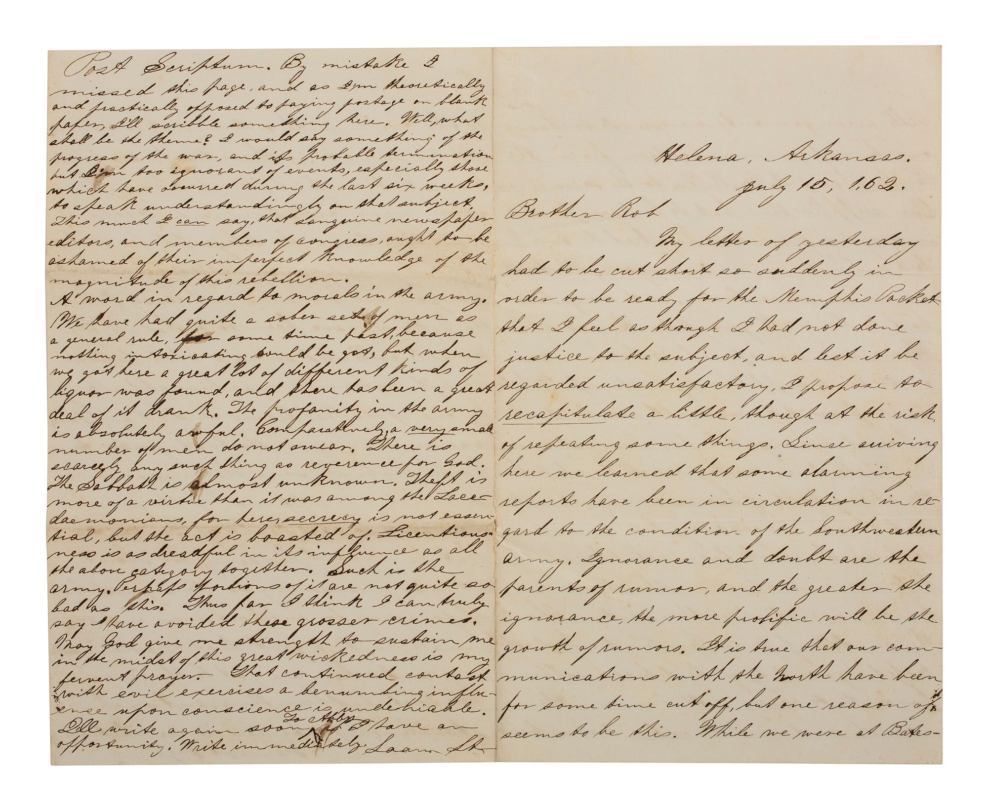 [CIVIL WAR]. Corporal Samuel McKinney Stafford (1837-1922), 16th Ohio Battery, archive including war-date diary and letters.