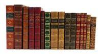 (BINDINGS) A group of 23 leather bound books.