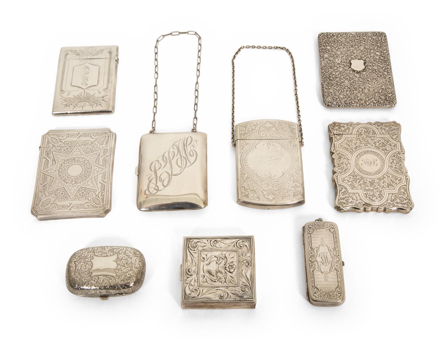 A Group of Silver Card Cases and Coin Purses
