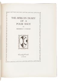 [SPORTING]. COLBURN, Frederick S. (1871-1960). The African Diary of a Poor Shot . N.p.: Privately Printed, 1923.