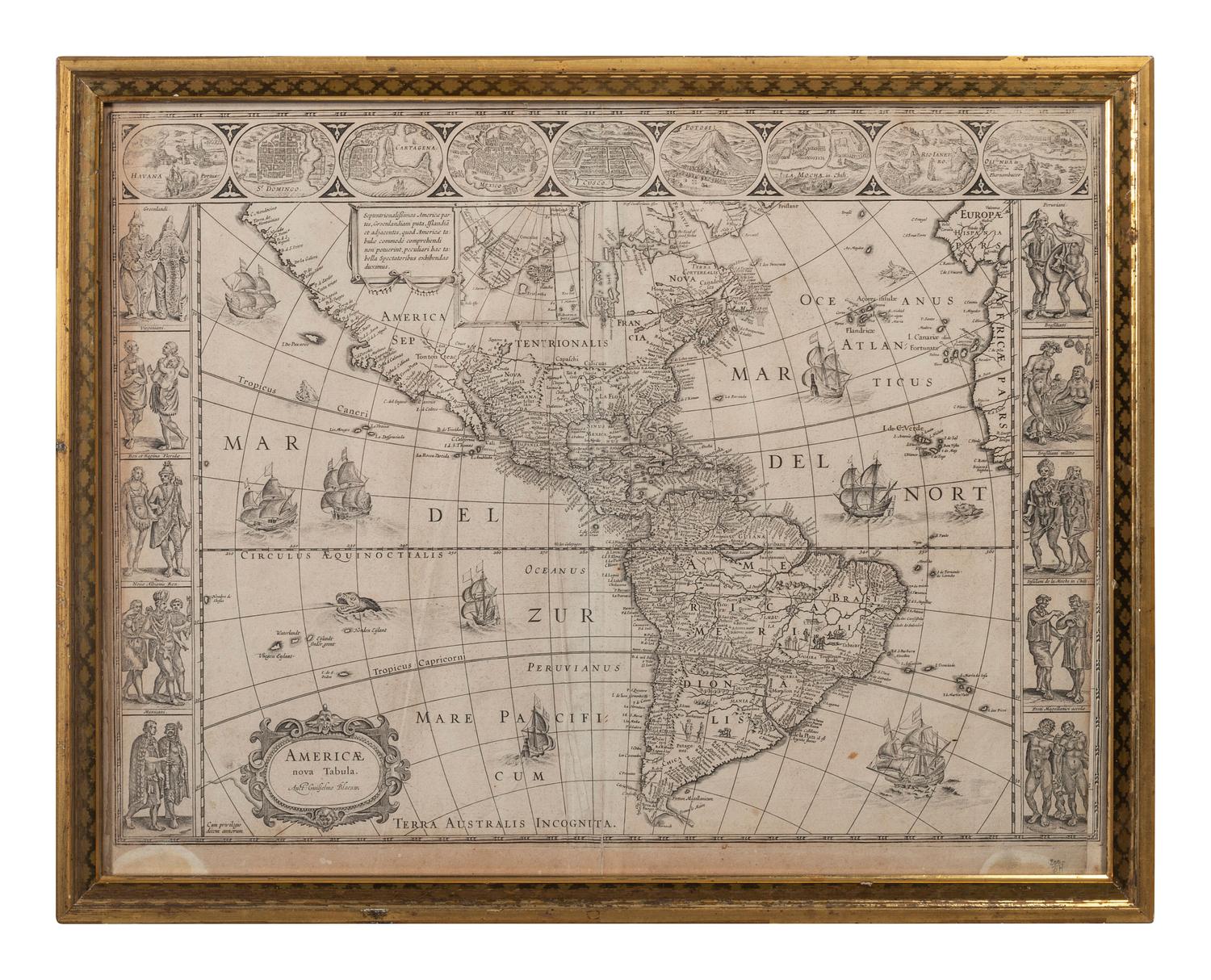 BLAEU, Willem (1571-1638) -- BLAEU, Jan (1596-1673). Americae nova Tabula . [Amsterdam, ca 1635 or later].