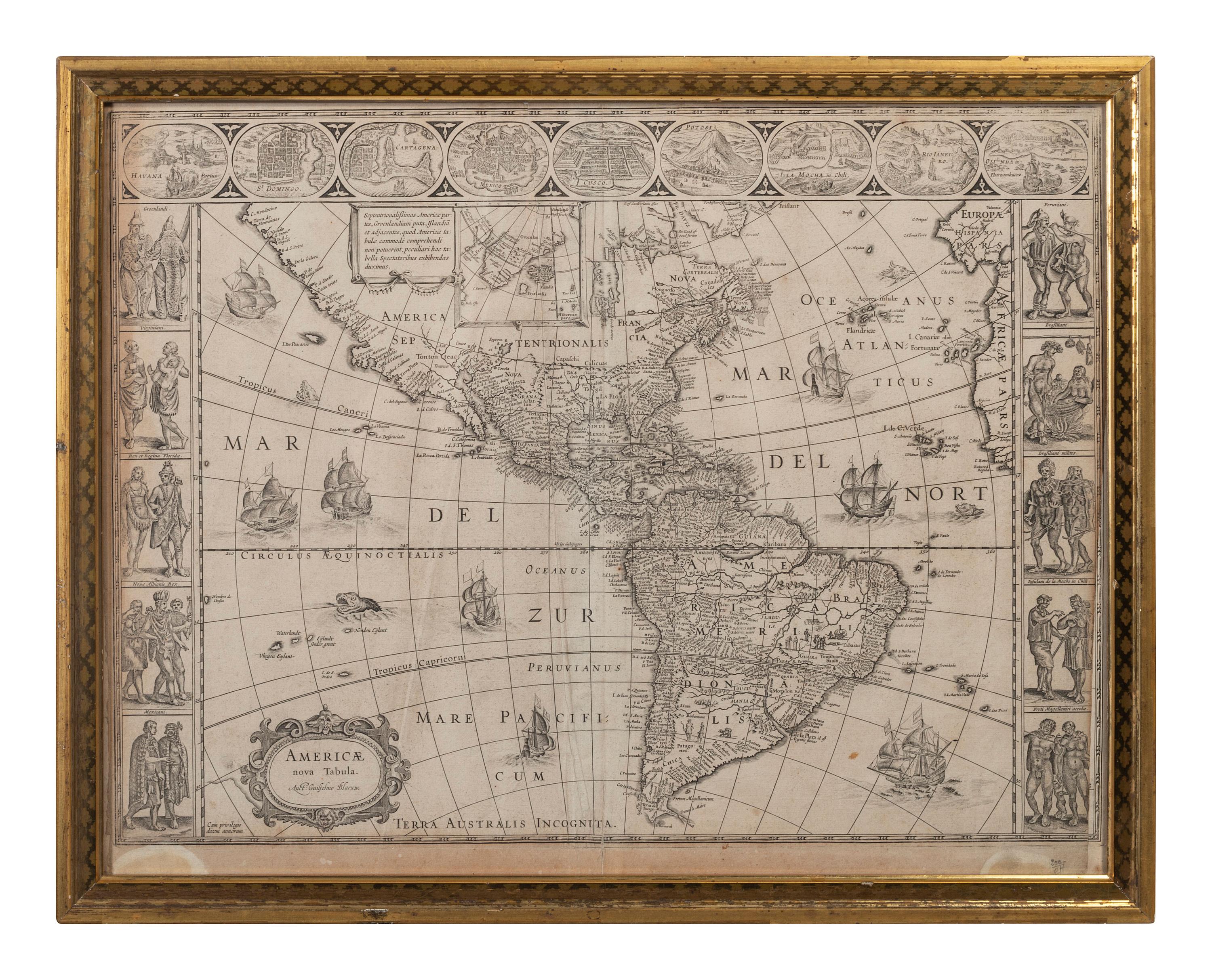 BLAEU, Willem (1571-1638) -- BLAEU, Jan (1596-1673). Americae nova Tabula . [Amsterdam, ca 1635 or later].