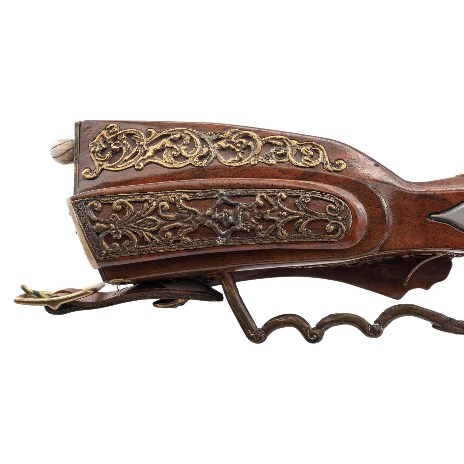 Contemporary Cheekstock Flintlock Rifle in the Style of Schertiger by John B. Derrick (American, b.1936)