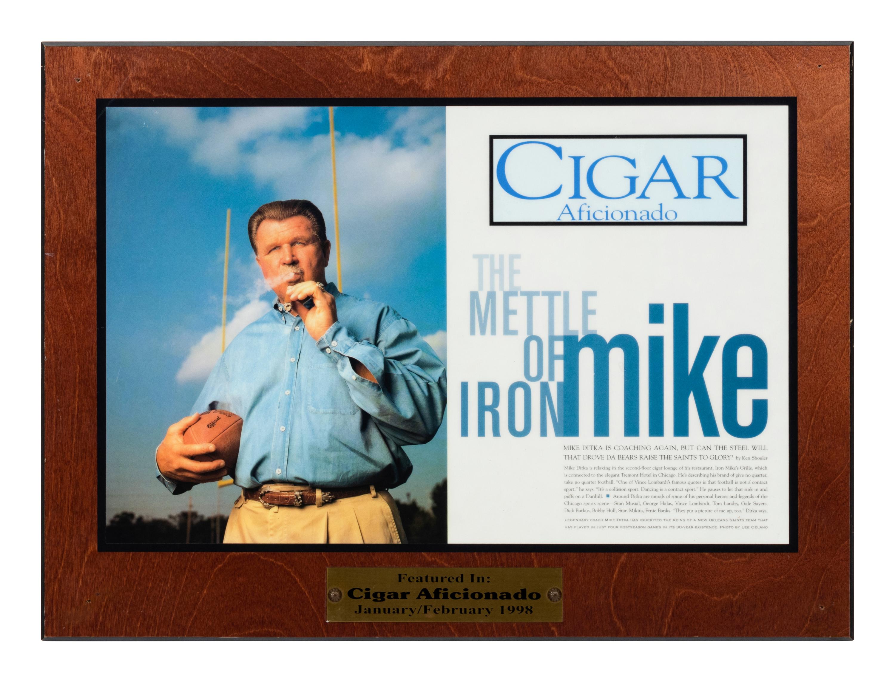 A Group of Five Newspaper and Magazine Clippings Formerly Displayed at Mike Ditka’s Restaurant