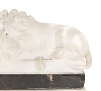 A Pair of Marble Recumbent Lion Bookends