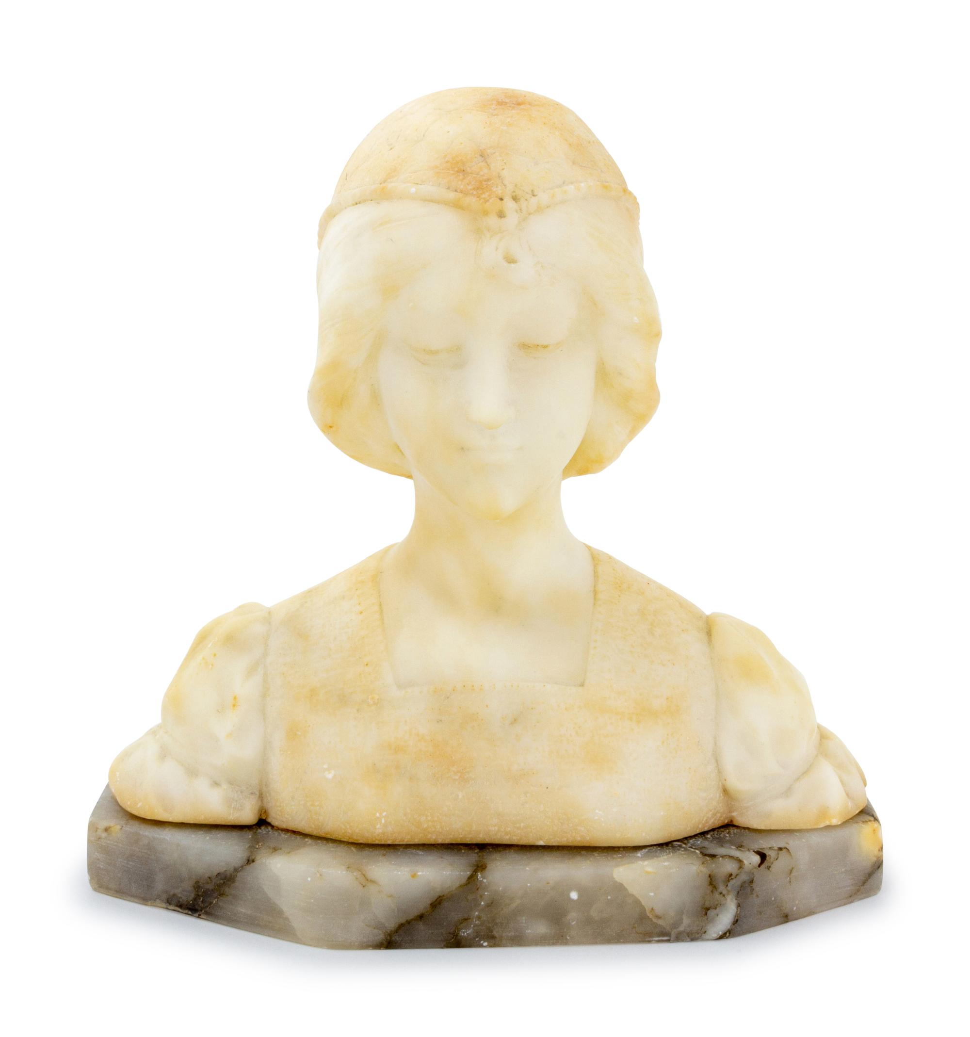 An Italian Carved Alabaster Bust