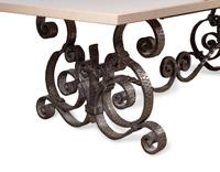 A French Steel Base Baker's Table with Marble Top — LATE 20TH CENTURY