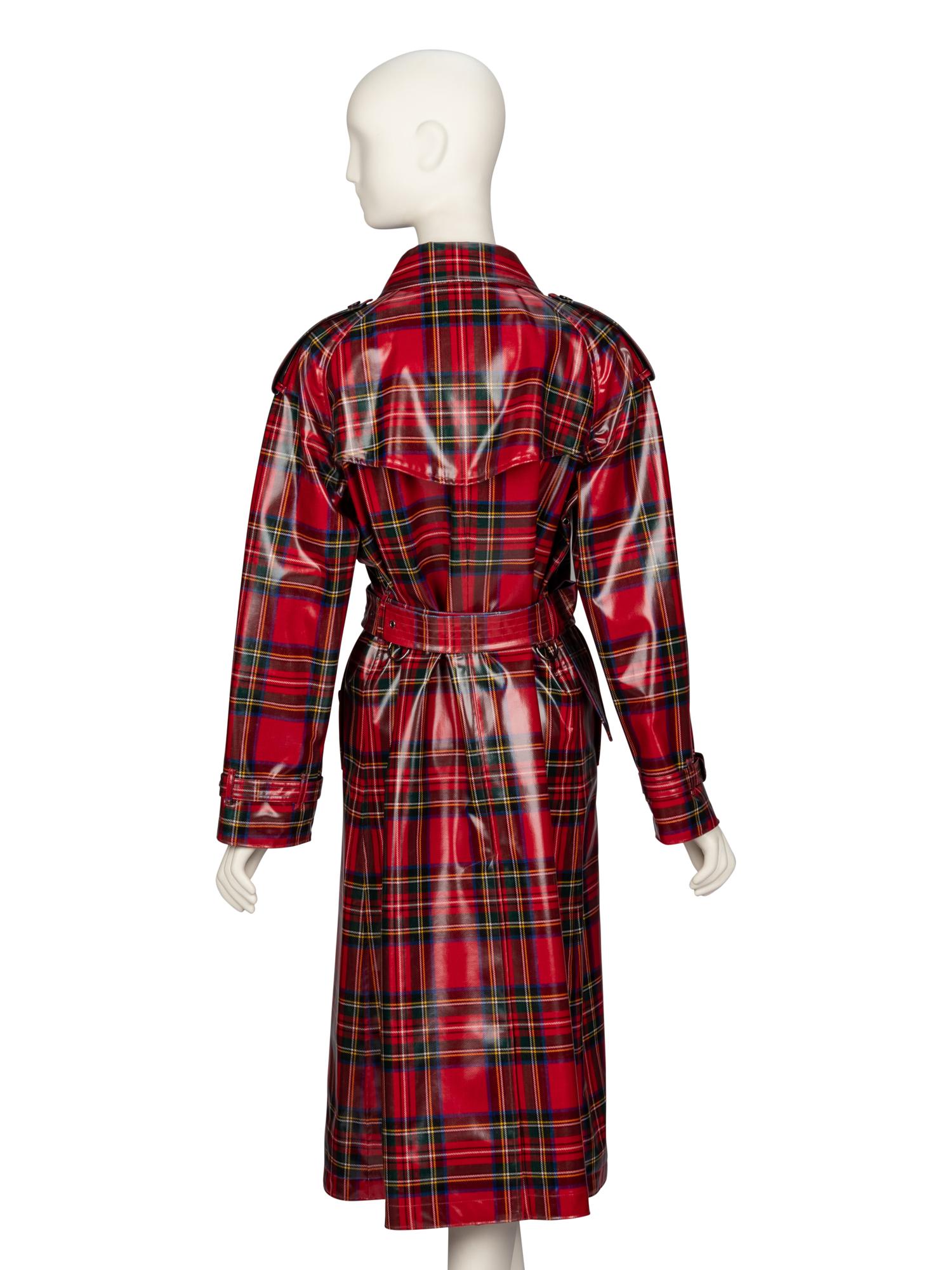 Burberry, Laminated Plaid Trench Coat