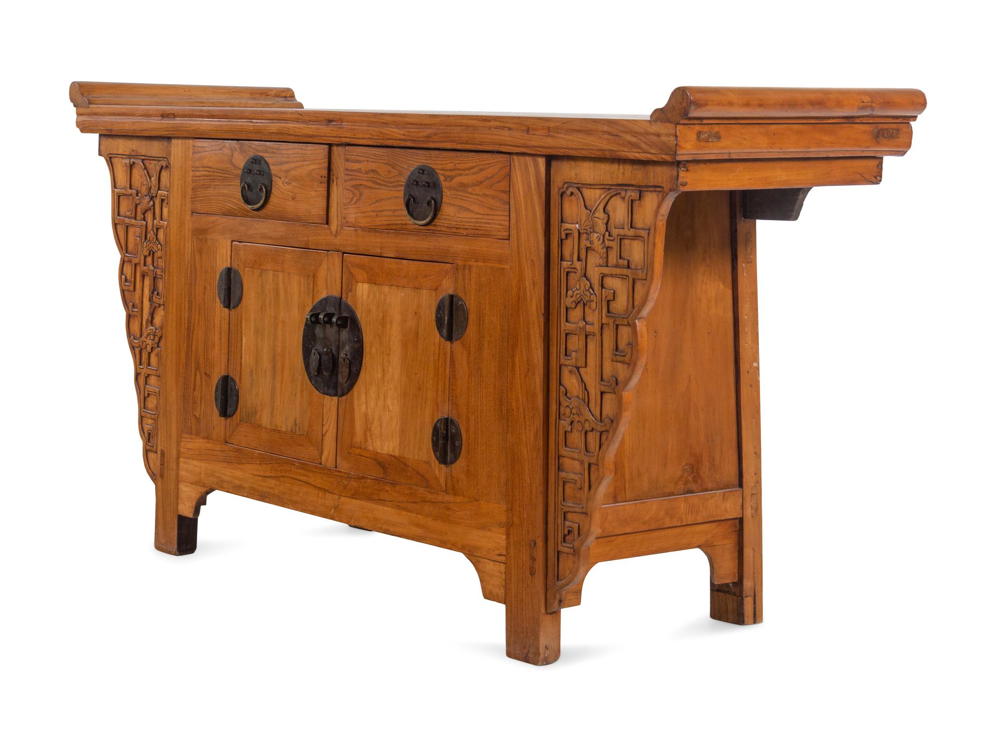 A Chinese Elmwood Altar Coffer