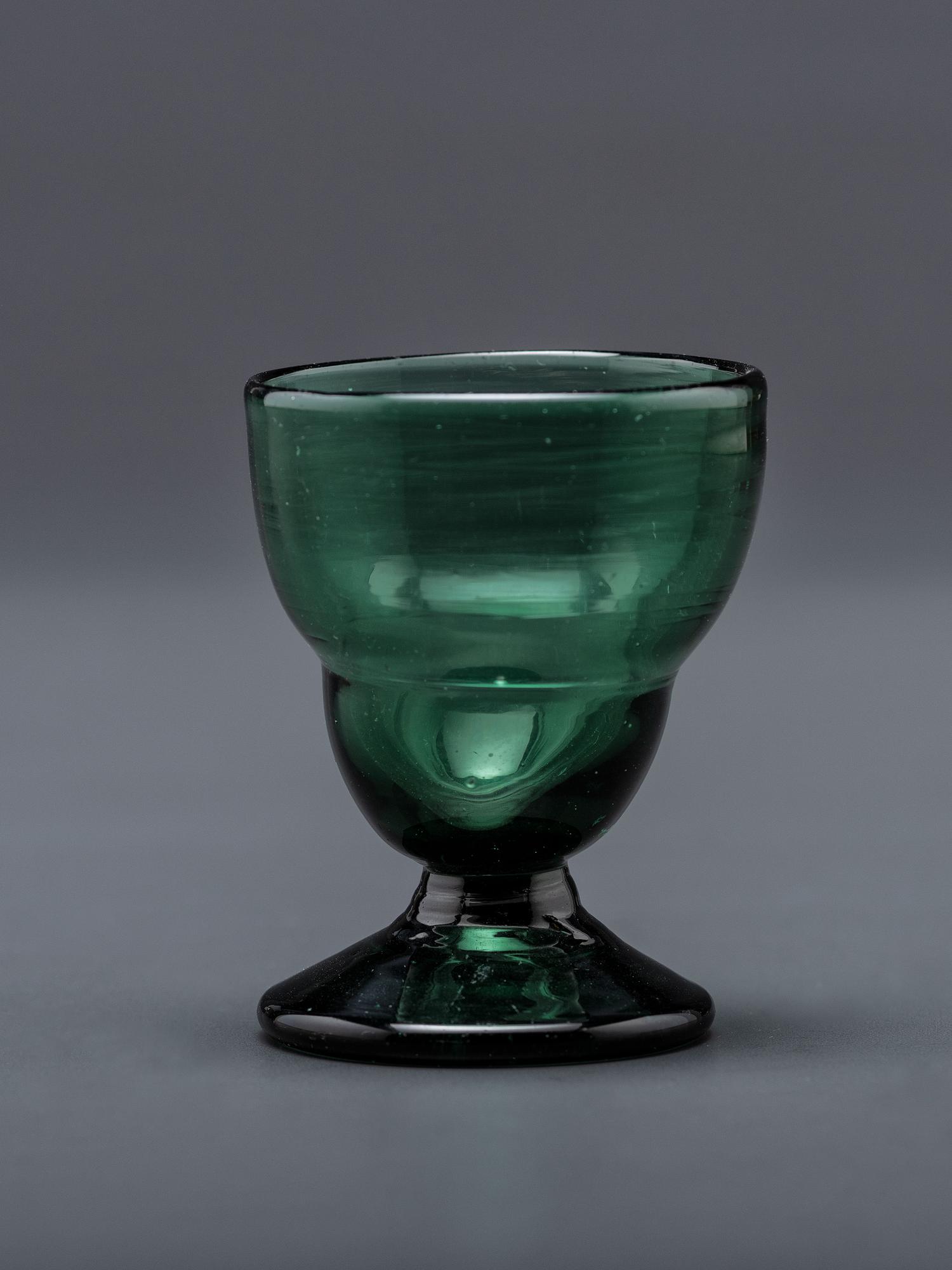 A Blown-Glass Saltcellar in Green