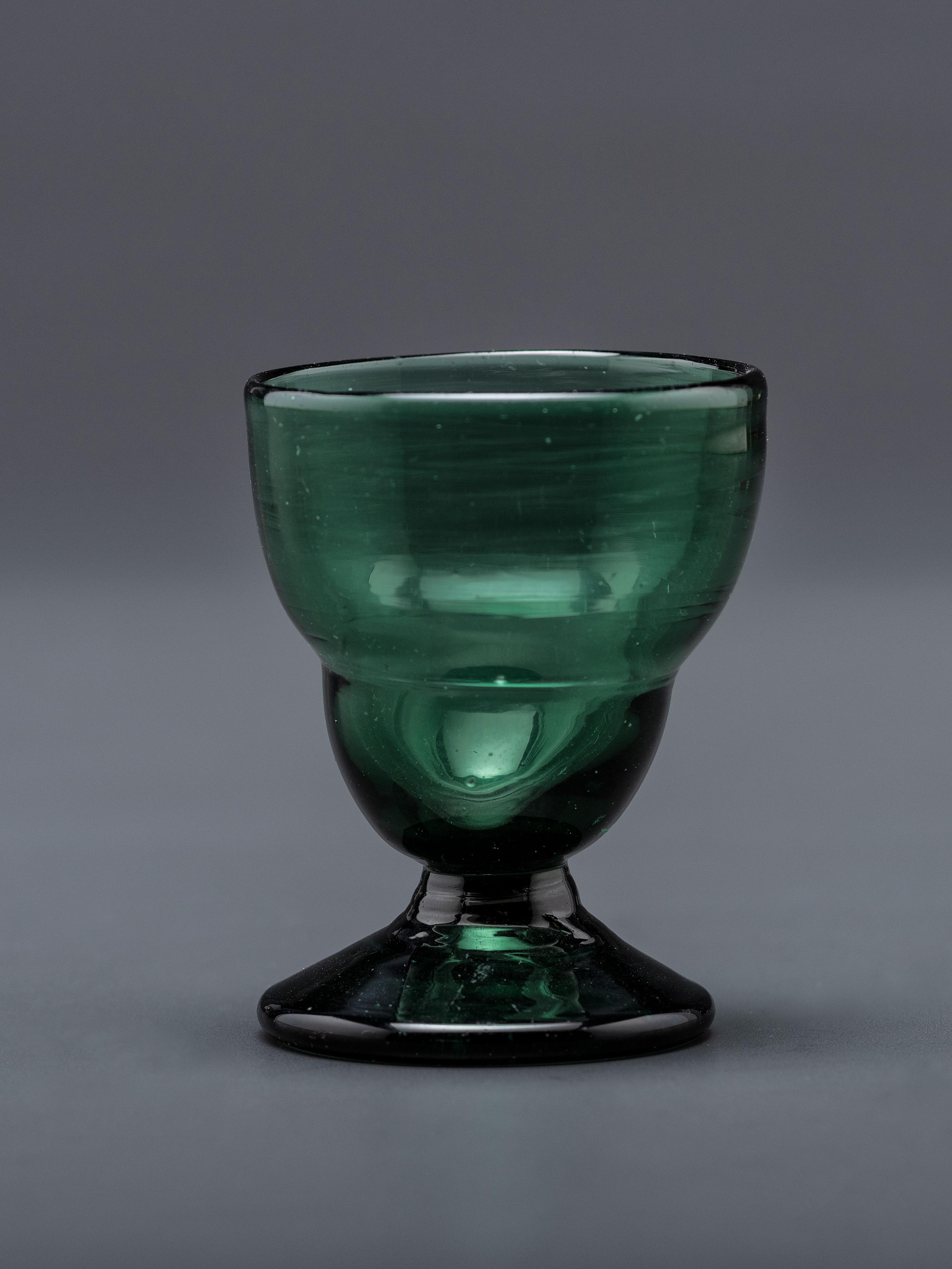 A Blown-Glass Saltcellar in Green