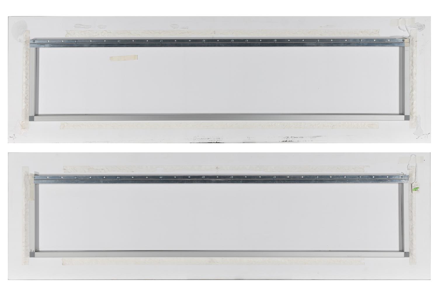 Two Photographic Panels of Vellum-Bound Books