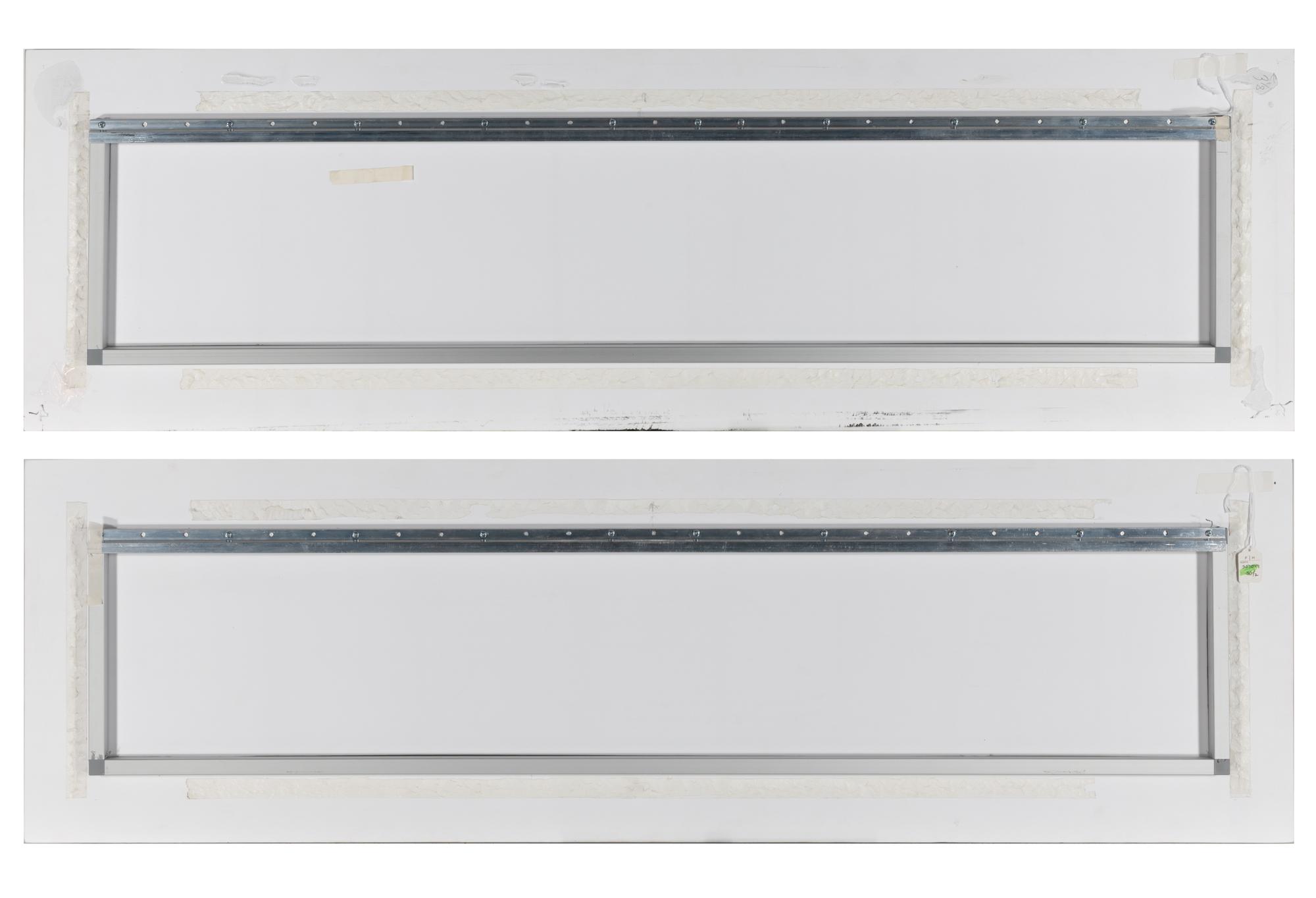 Two Photographic Panels of Vellum-Bound Books