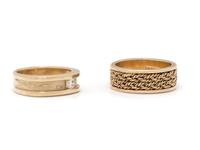 TWO YELLOW GOLD RINGS