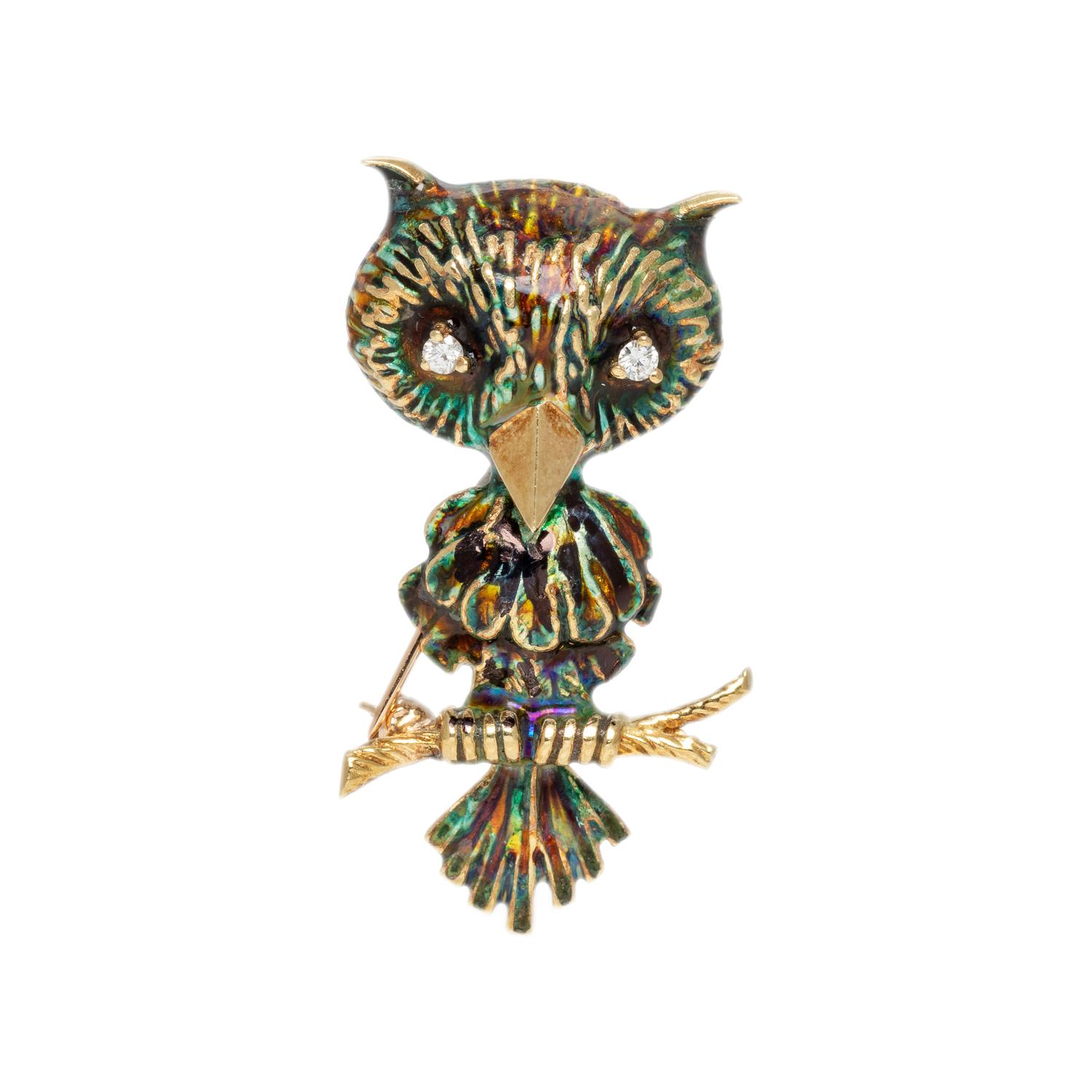 COLLECTION OF YELLOW GOLD BIRD BROOCHES