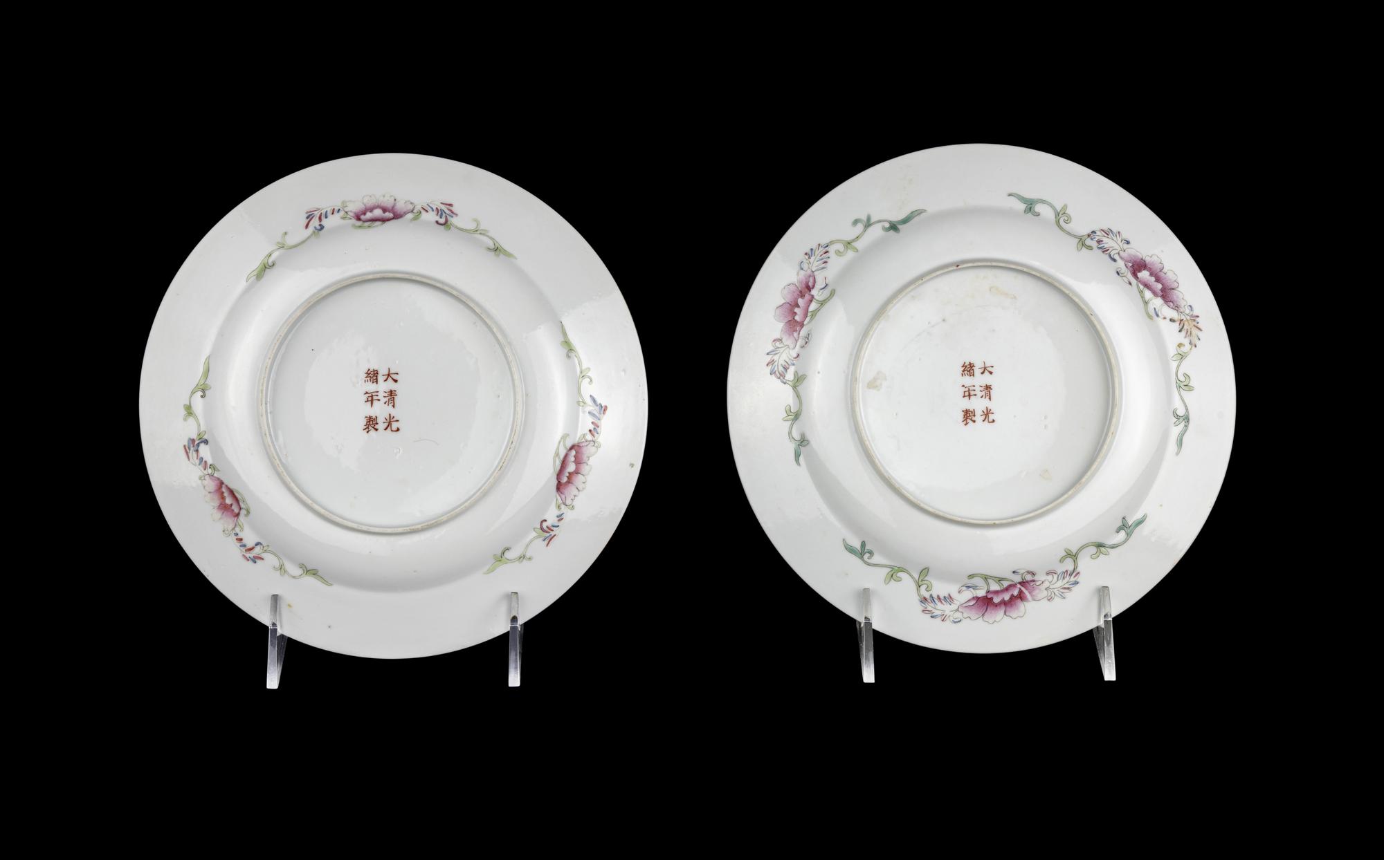 A Pair of Chinese Famille Rose 'Millefleur' Plates